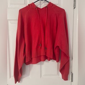 Coral Wide Cropped Hoodie